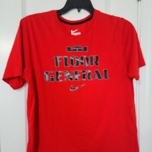 Nike LeBron Floor General Graphic T-Shirt Red Basketball‎ Mens Large Athletic